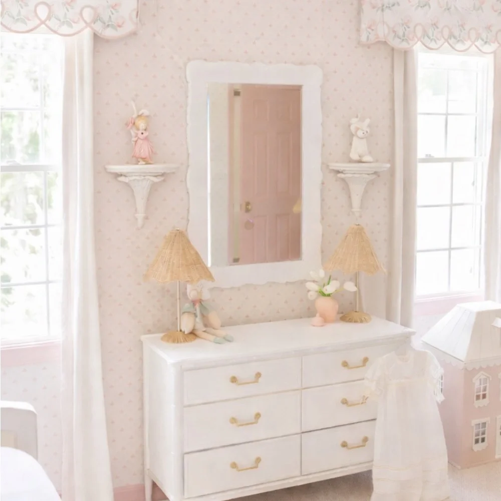 Vintage Style White Wall Shelves | Set of 2 Nursery Wall
